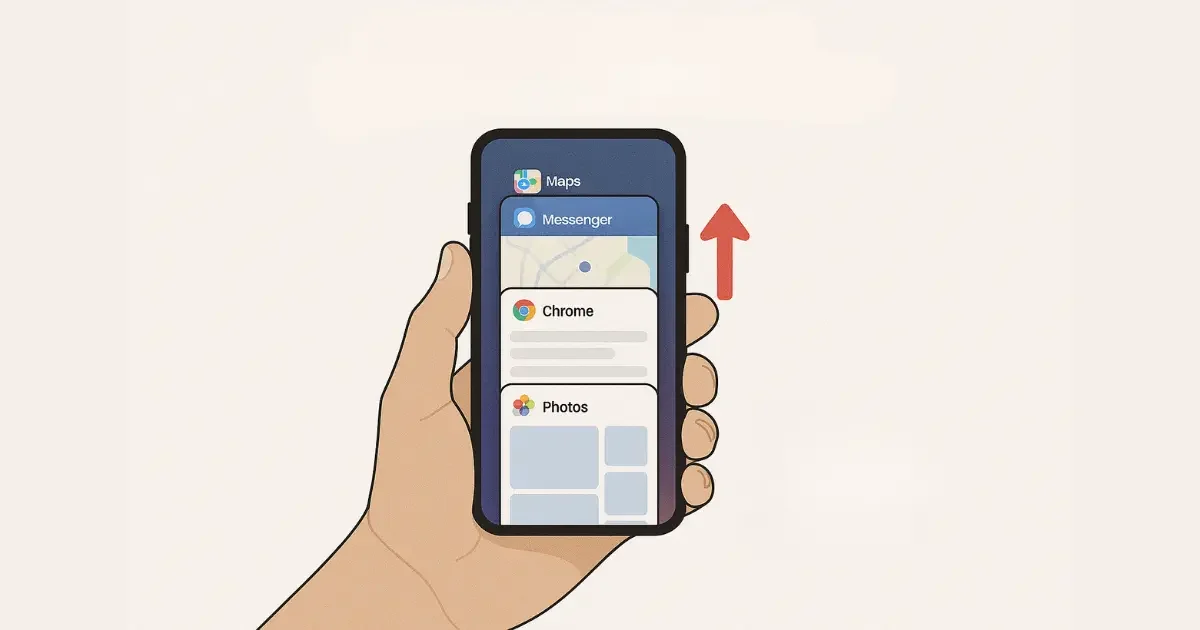 Image demonstrating how to turn off background apps on a smartphone.